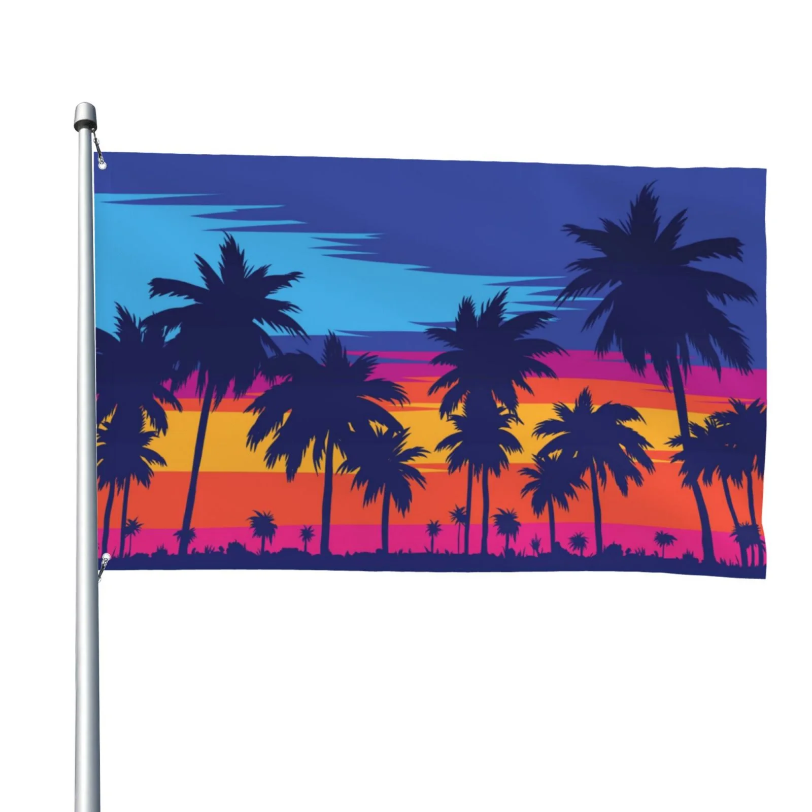 Kll Beach With Palm Trees Flag 4x6 Ft Parade Party Flag Outdoor Flag Decorative Flag Banner Flags Garden Flag Home House Flags