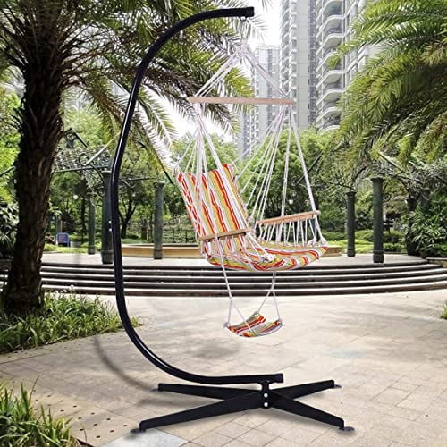 HAPPYGRILL Hammock Stand Replacement Hanging Hammock Chair C-Shape Stand Air Porch Swing Chair