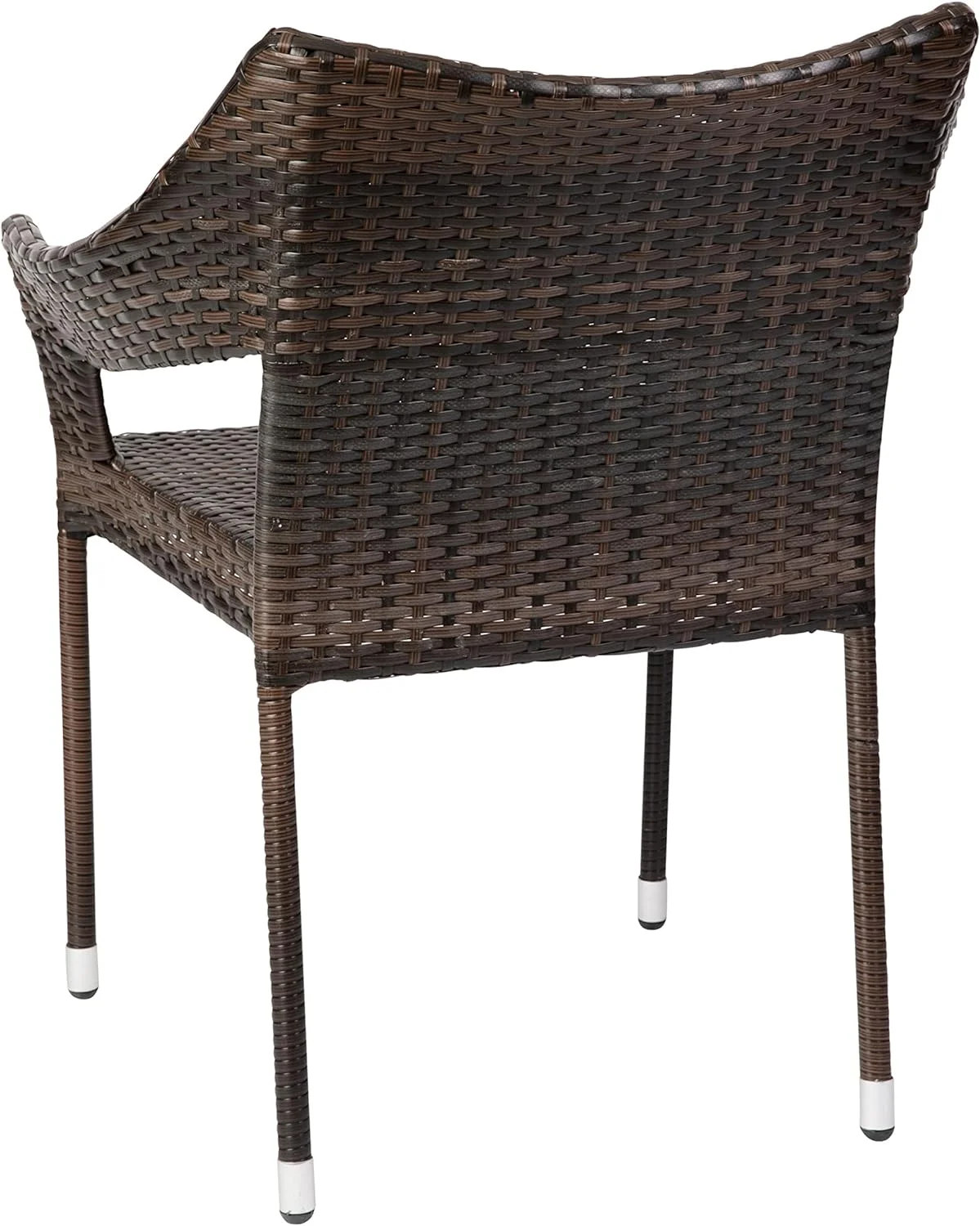 Grade Patio Chair, All Weather PE Rattan Wicker Stacking Patio Dining Chair, Espresso