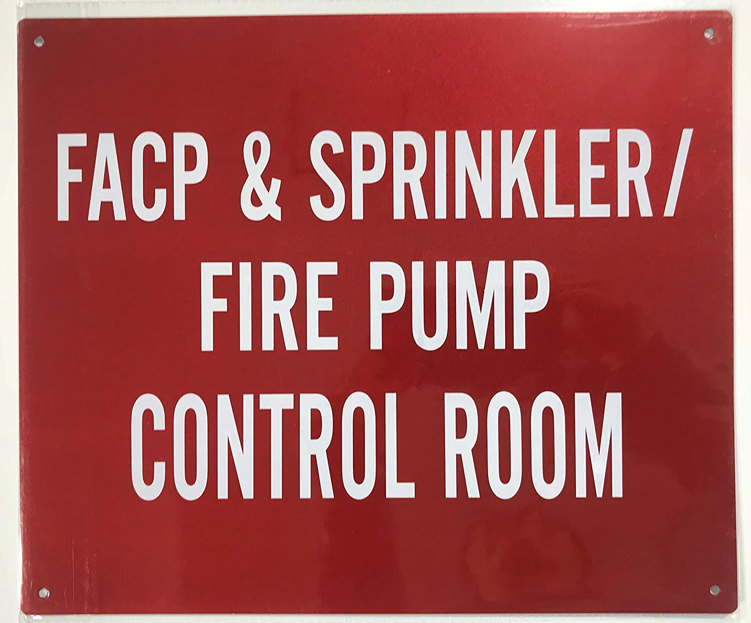 FACP & SPRINKLER FIRE PUMP CONTROL ROOM SIGN - (Reflective !!! ALUMINUM , 10X12)