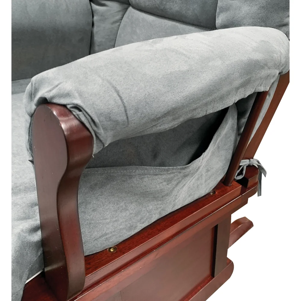 Aeron Chair & Ottoman (2Pc Pk) in Gray Microfiber & Cherry