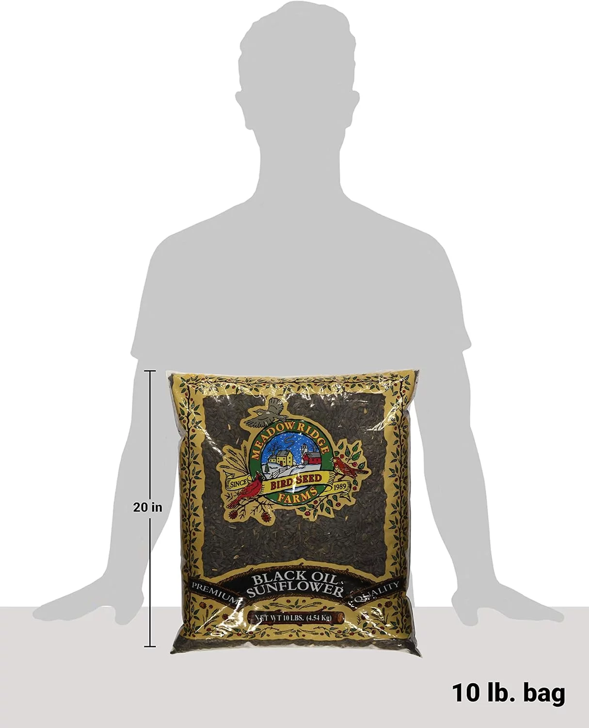 Meadow Ridge Farms Black Oil Sunflower Bird Seed, 20-Pound Bag