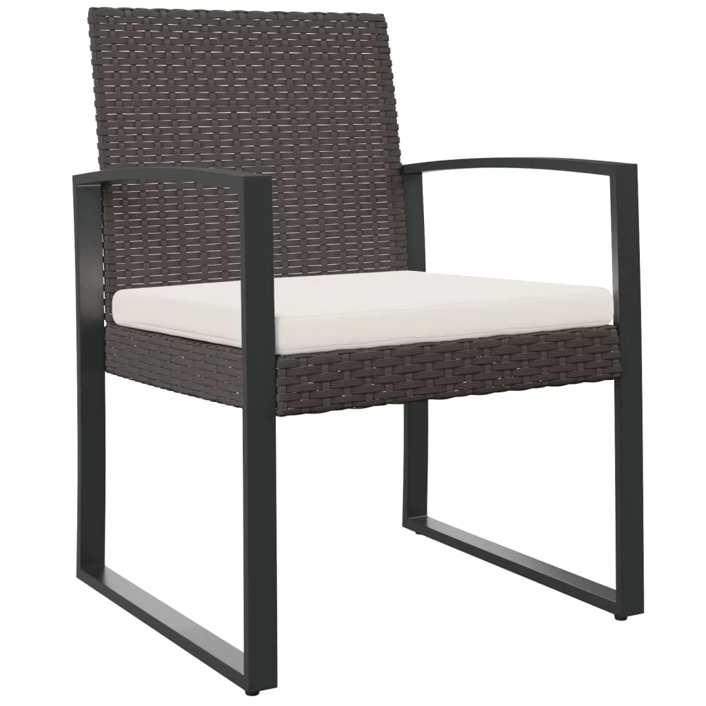 Anself Patio Dining Chairs 2 pcs Brown Rattan