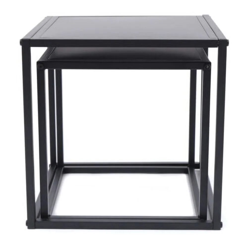 2pcs Square Metal End Table Home Flower Plants Stand Display Coffee Side Table