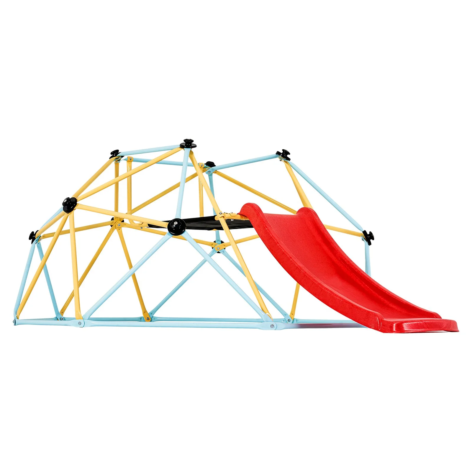 VEVOR 8FT Geometric Dome Climber with Slide for Kids 3-9, Supports 600LBS, Easy Assembly, Climbing Grips - Indoor & Outdoor Play Equipment