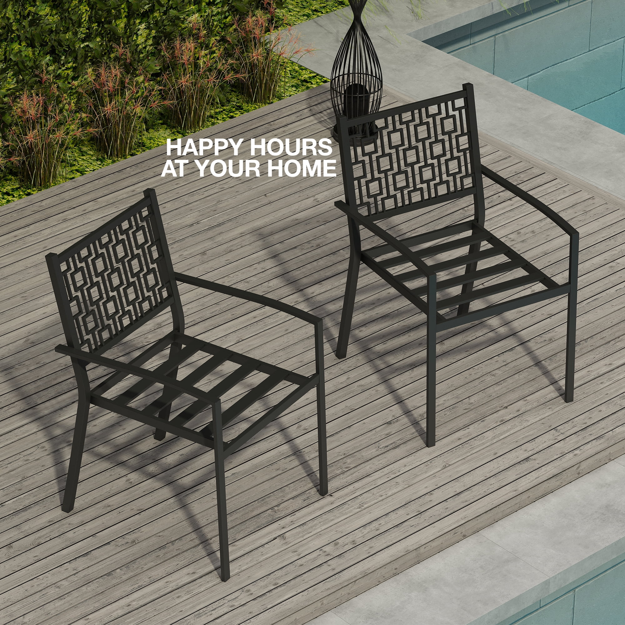 Aretha 2 – Piece Sturdy Stackable Poolside Chair