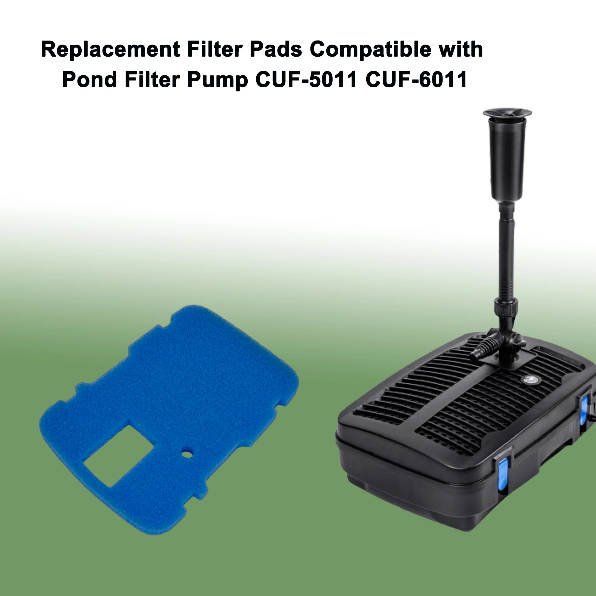 Qzbhct Blue Sponge Filter Replacement for All in One Pond Pump Filter CUF-5011 CUF-6011 CUP-6011 Filter Pad, 6 Pack