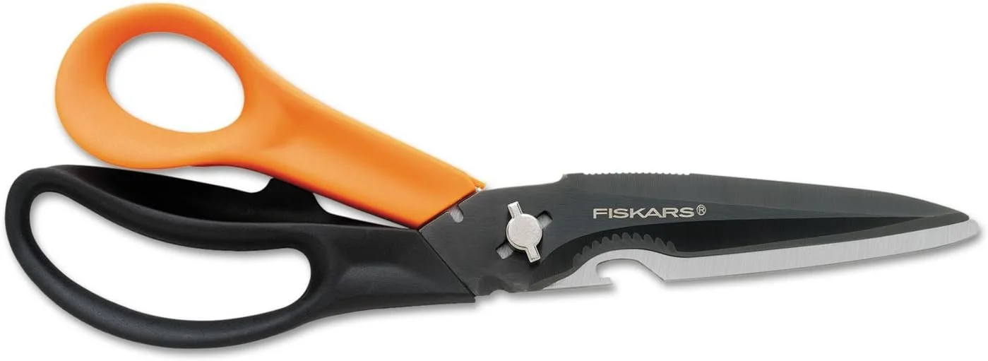 Fiskars 01005692 Cuts+More, 9 in. Length, 3-1/2 in. Cut, Black/Orange