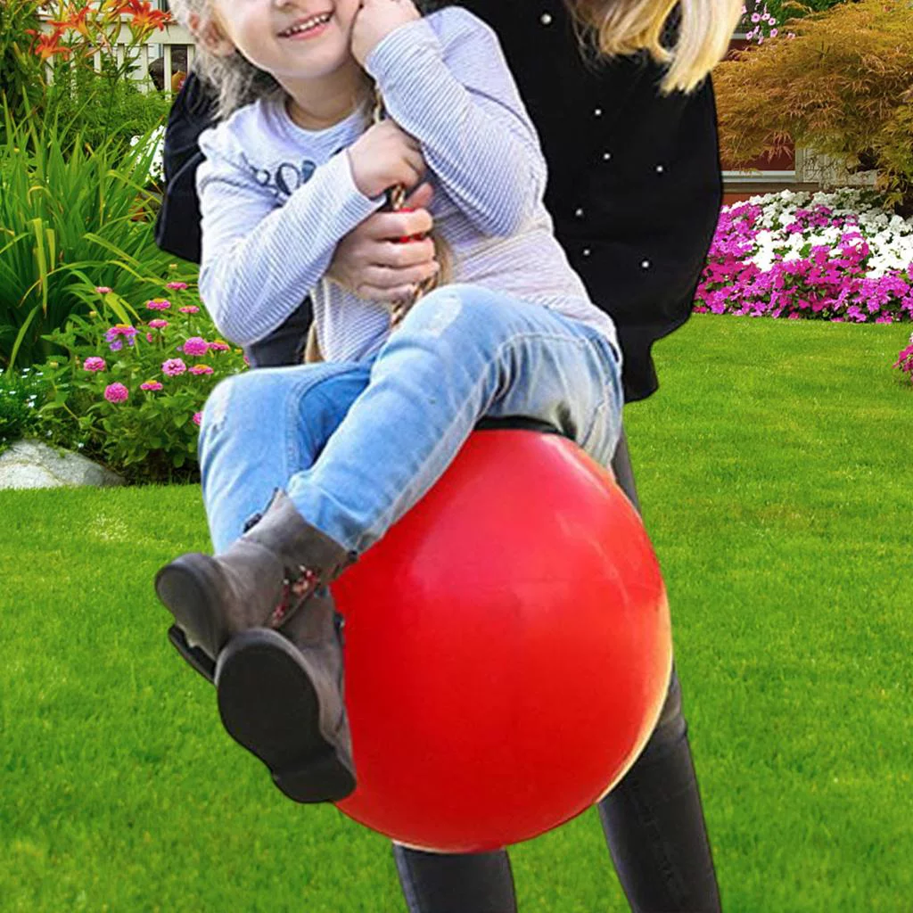 Inflatable Ball Swing Seat With Nylon Rope Gyms Playground Toys - Yellow,