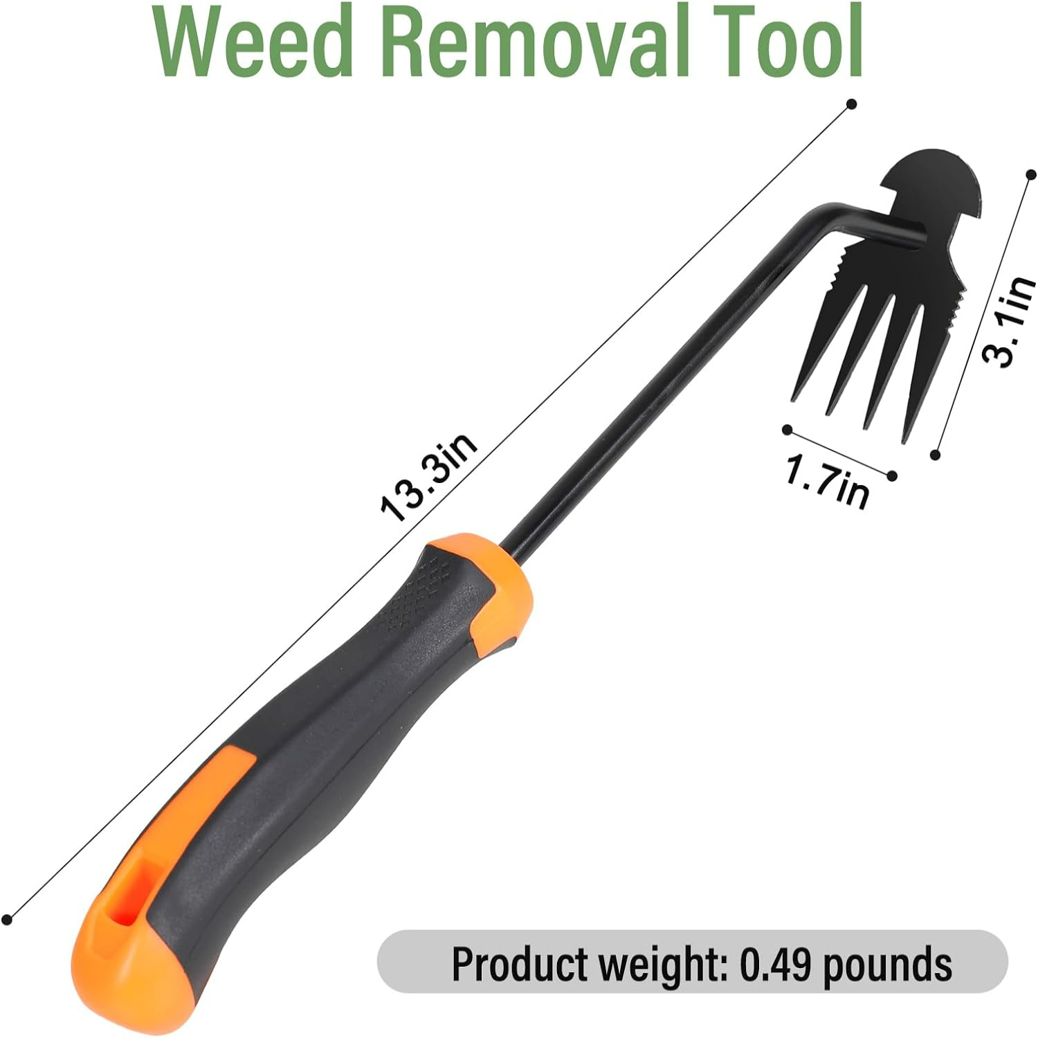 Efficient Gardening in 2024: Durable and Portable Black Rubber Handle Weed Puller Tool for Vegetable Gardening  Backyard Farm Planting  and Uprooting