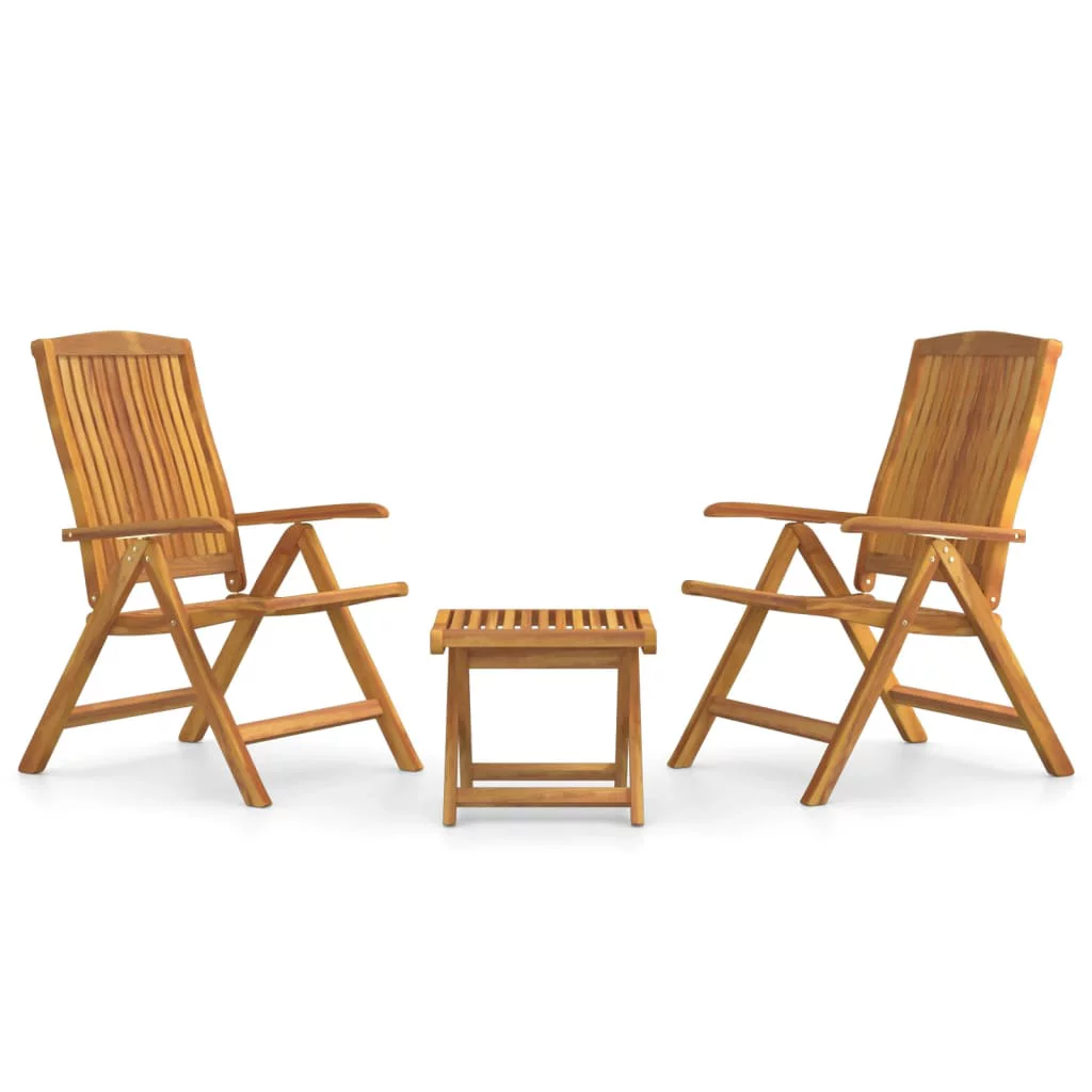 Anself 3 Piece Patio Set Solid Wood Teak