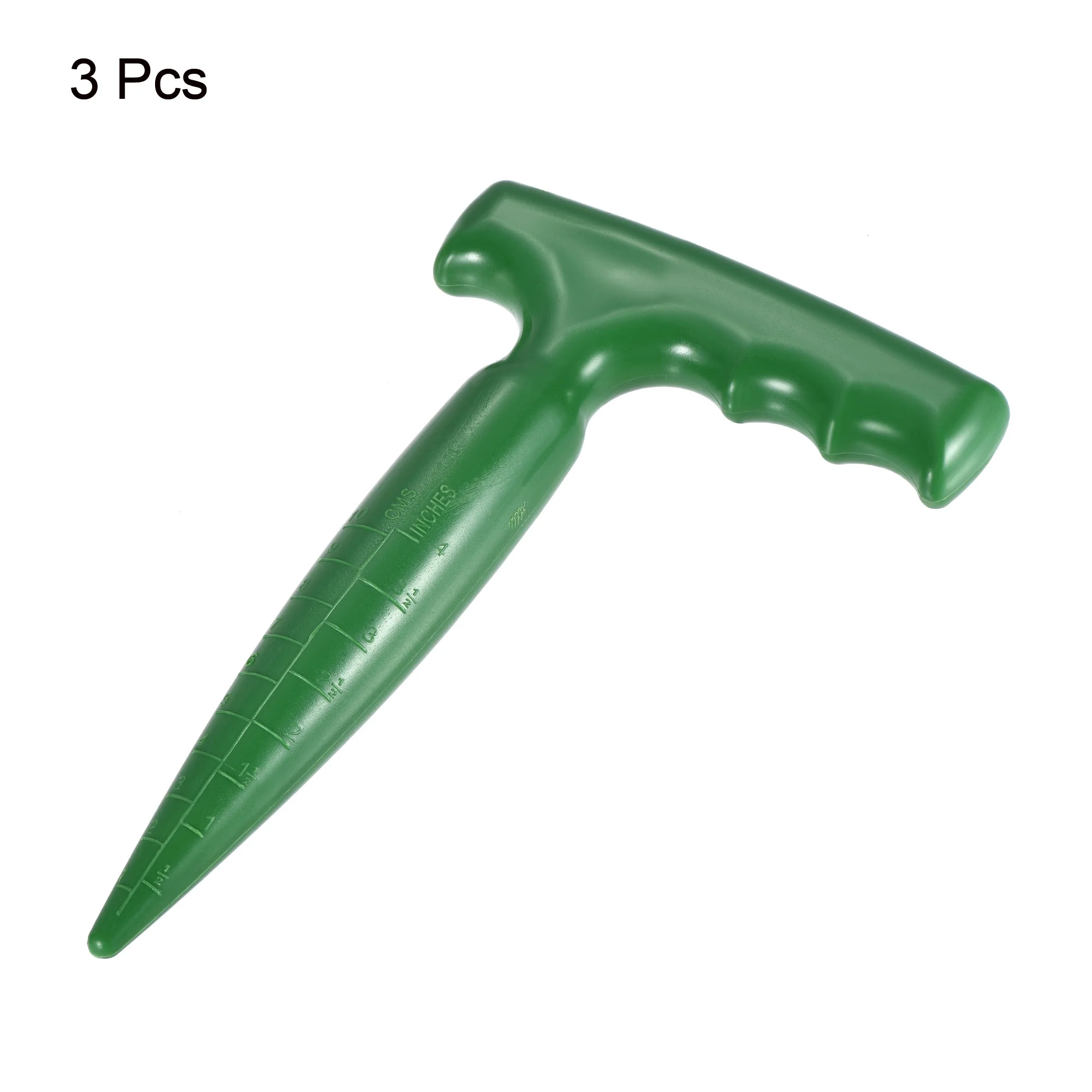 Uxcell Plastic Hand Dibber with Handle, Lightweight Sturdy Hand Held Bulb Planter, Green 3 Pack