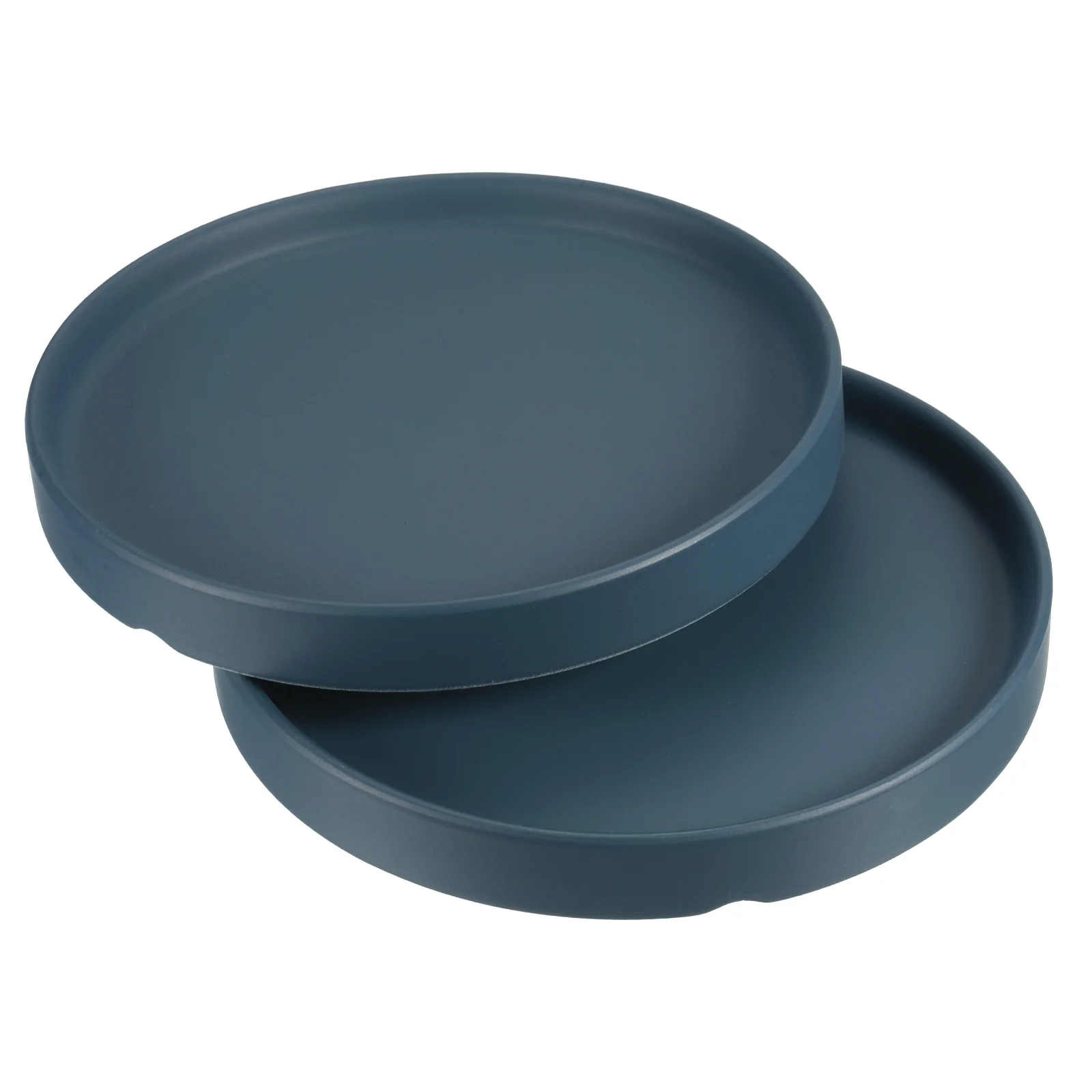 Plant Pot Saucer 6 Inch, Ceramic Round Flower Tray for Indoor, Dark Blue 2 Pack