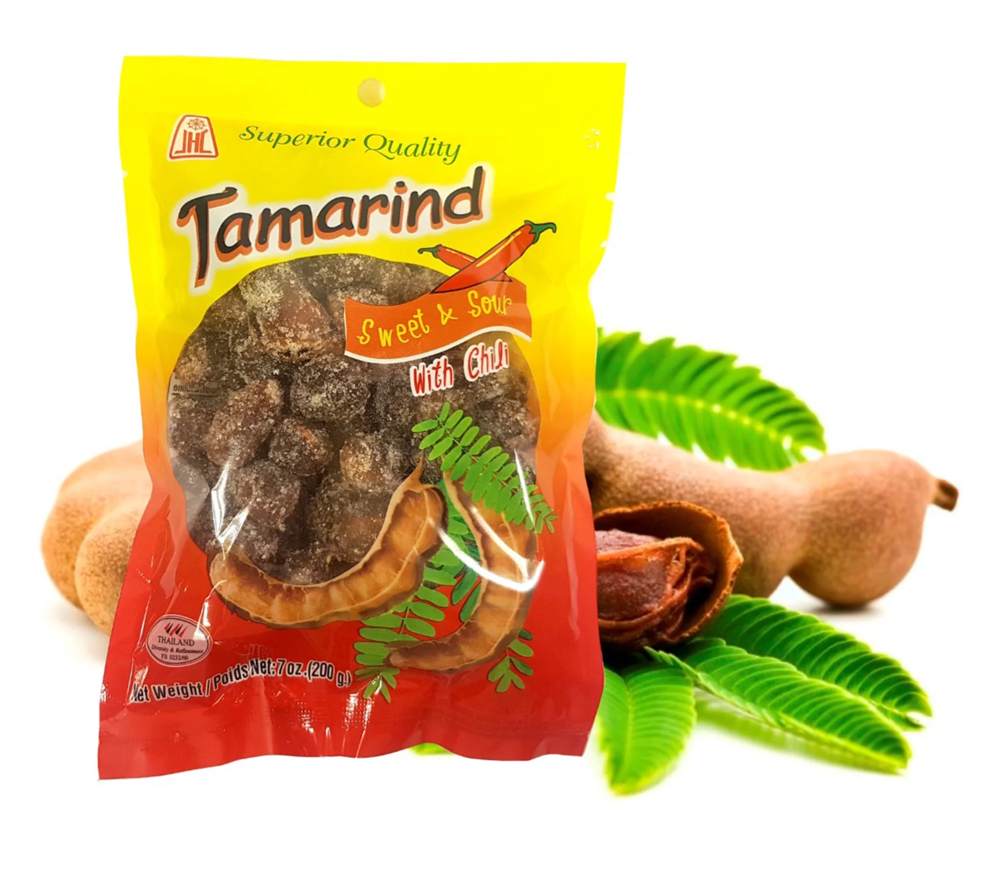 Thai Sweet & Sour Tamarind Candy with Chili  Whole Pod 7 Oz. (Pack of 2)