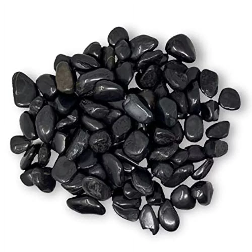 Black   For Plants - 15 Pounds - Black  With Smooth, Polished Surfaces - 1-3 Inch Stones For Planters, Aquarium Decorations, Vase, Fireplace, Landscaping, Outdoor Décor