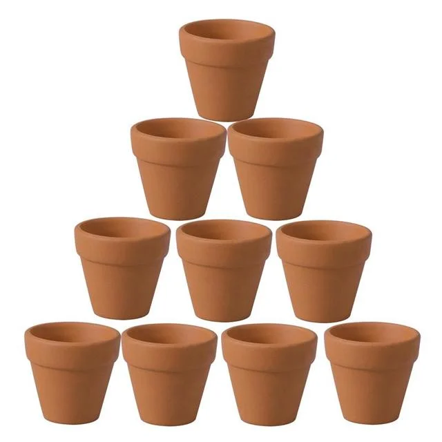 Great Small 10Pcs Mini Terracotta Clay Ceramic Planter Pots  4.5x4cm  Perfect for Succulents  Flowers  Nursery  Garden; Ideal for Craft Projects