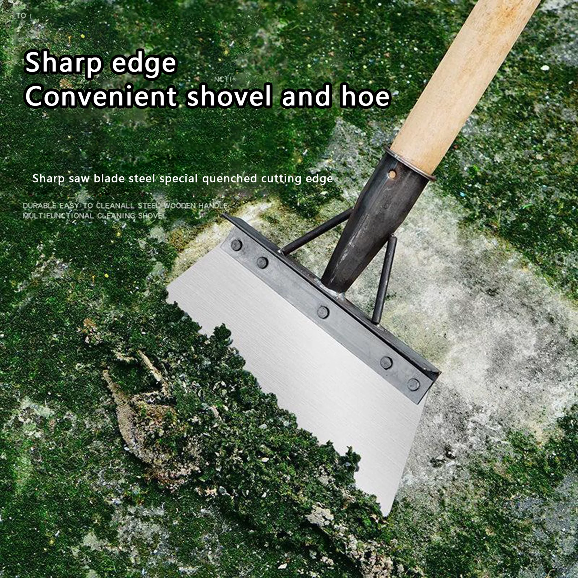 Sprifallbaby Garden Shovel head, Multi-Functional Steel Flat Shovel Garden Spade Cleaning Scraper Garden Tool Ice Scraper Ice Chopper without handle