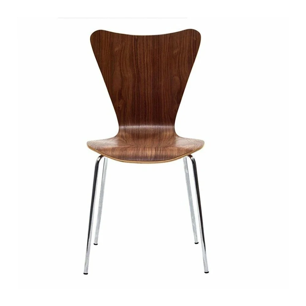 Wood Aluminum Dining Side Chair Walnut - 21x34