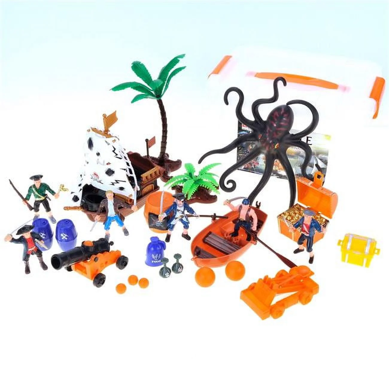 AZ Trading PSQ0807 Bucket of Pirate Action Figures Playset, Multi Color