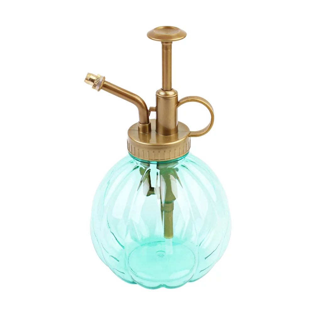 Gongxipen Pumpkin Shape Sprayer Bottle Plastic Small Size Watering Can Vintage Hand Pressure Type Watering Flower Bottle for Garden Plants (Green)