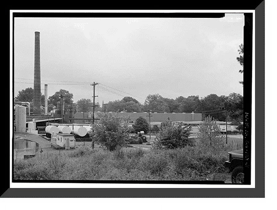 Historic Framed Print, Elm City Cotton Mill, 1000 Elm Street, La Grange, Troup County, GA - 3, 17-7/8