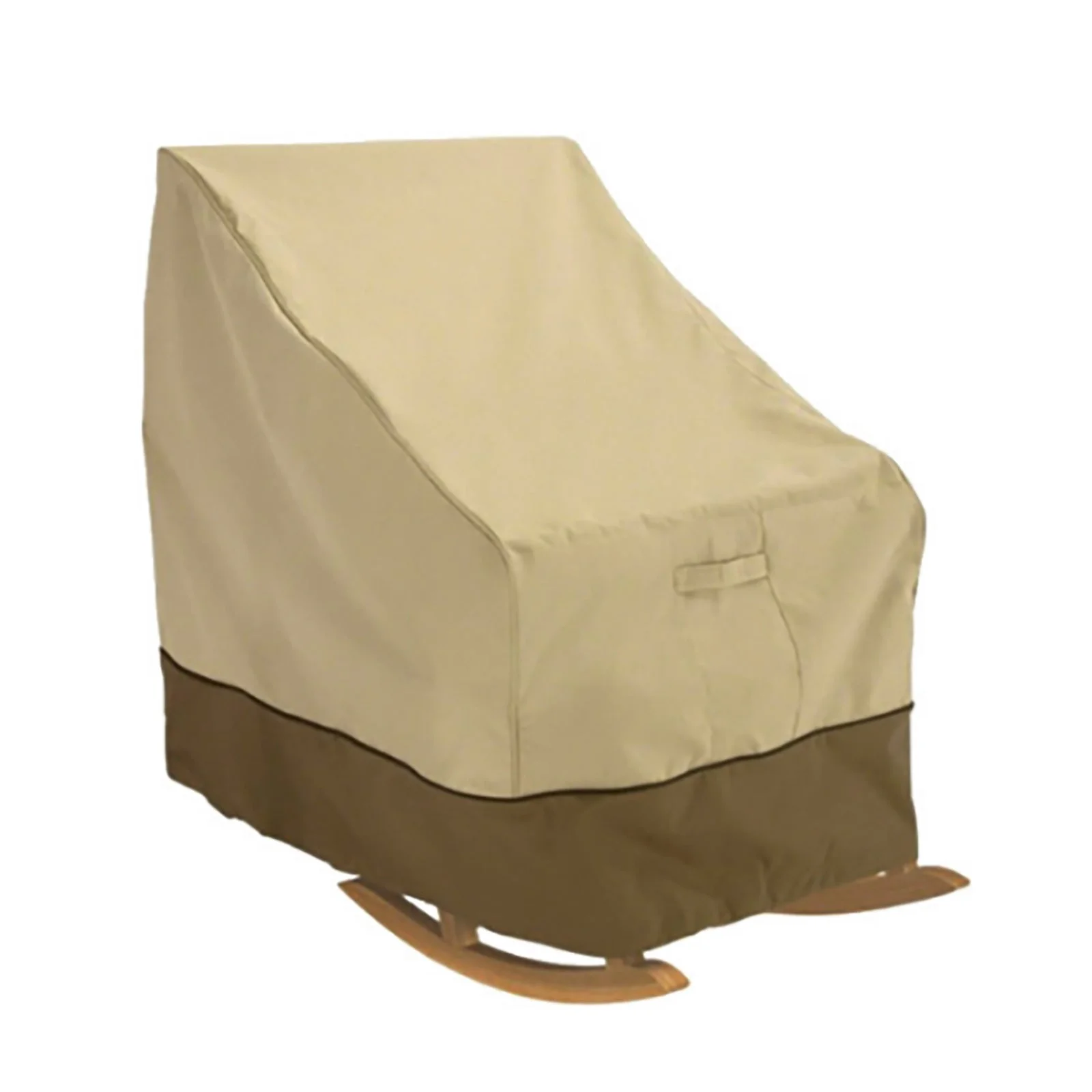 Bnnlsa Protective Cover Single Person Color Matching Rocking Chair Cover with Breathable Holes Outdoor Garden Courtyard Sun Furniture Dust Cover