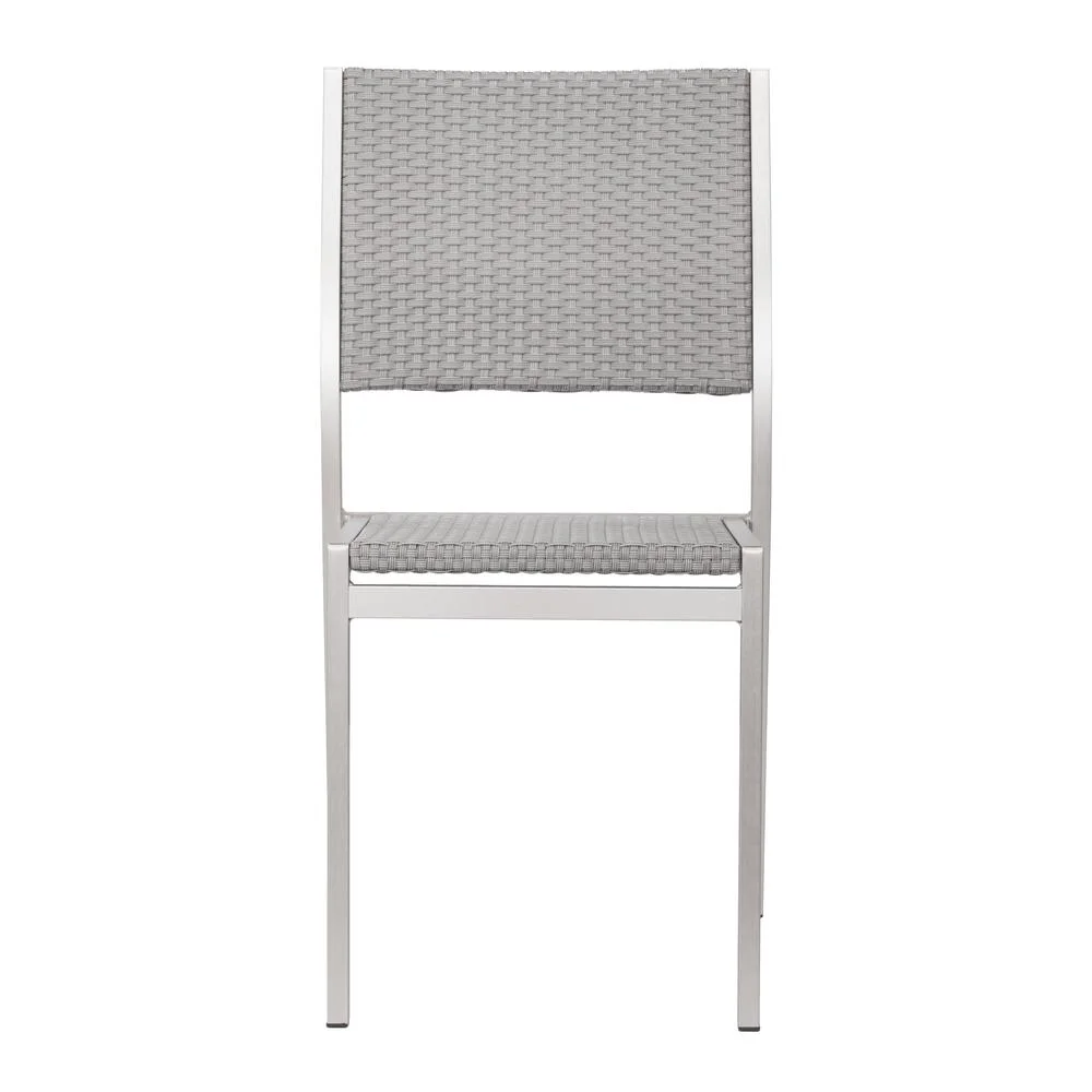 Belen Kox Dining Armless Chair, Brushed Aluminum