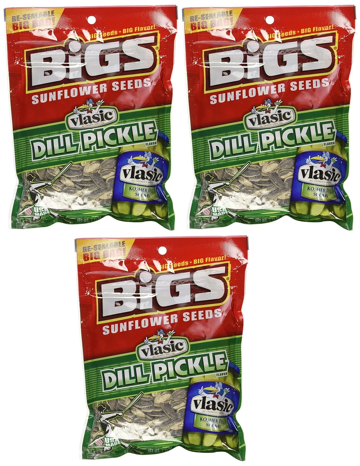 Vlasic Dill Pickle Sunflower Seeds, 5.35-Ounce Bags (Pack Of 3)
