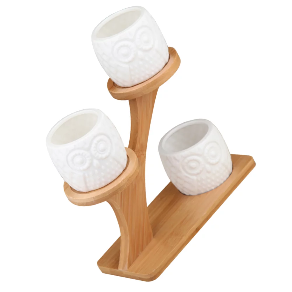 1 Set Creative Flower Pot Succulents Pot Owl Pattern Flowerpot Plant Container