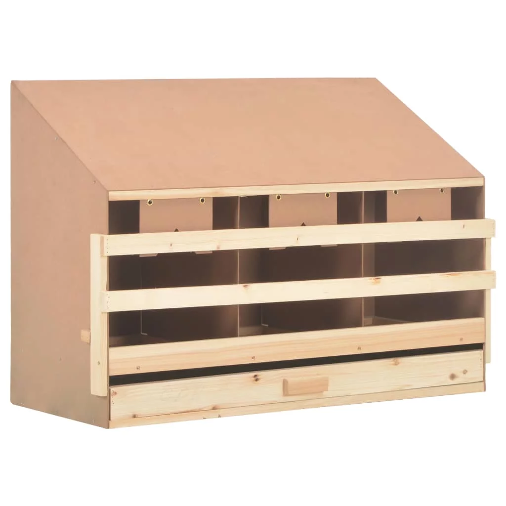Solid Pine Wood Chicken Laying Nest with 3 Compartments - 36.6x15.7x25.6 inches - Durable, Spacious, Easy to Clean - Ideal for Small to Medium Sized Chicken Coops.