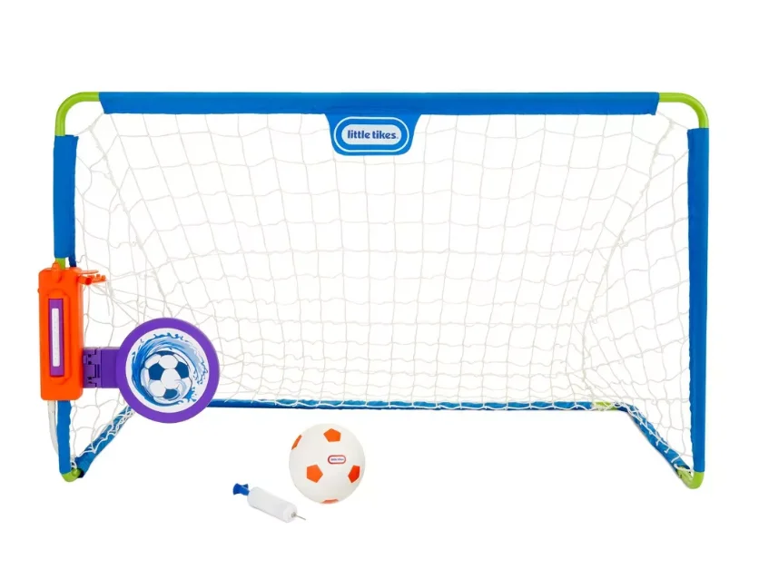 Little Tikes 2-in-1 Water Soccer and Football Sports Game with Net, Ball & Pump, Toy Sports Play Set for Kids Girls Boys Ages 3 4 5+ Year Old