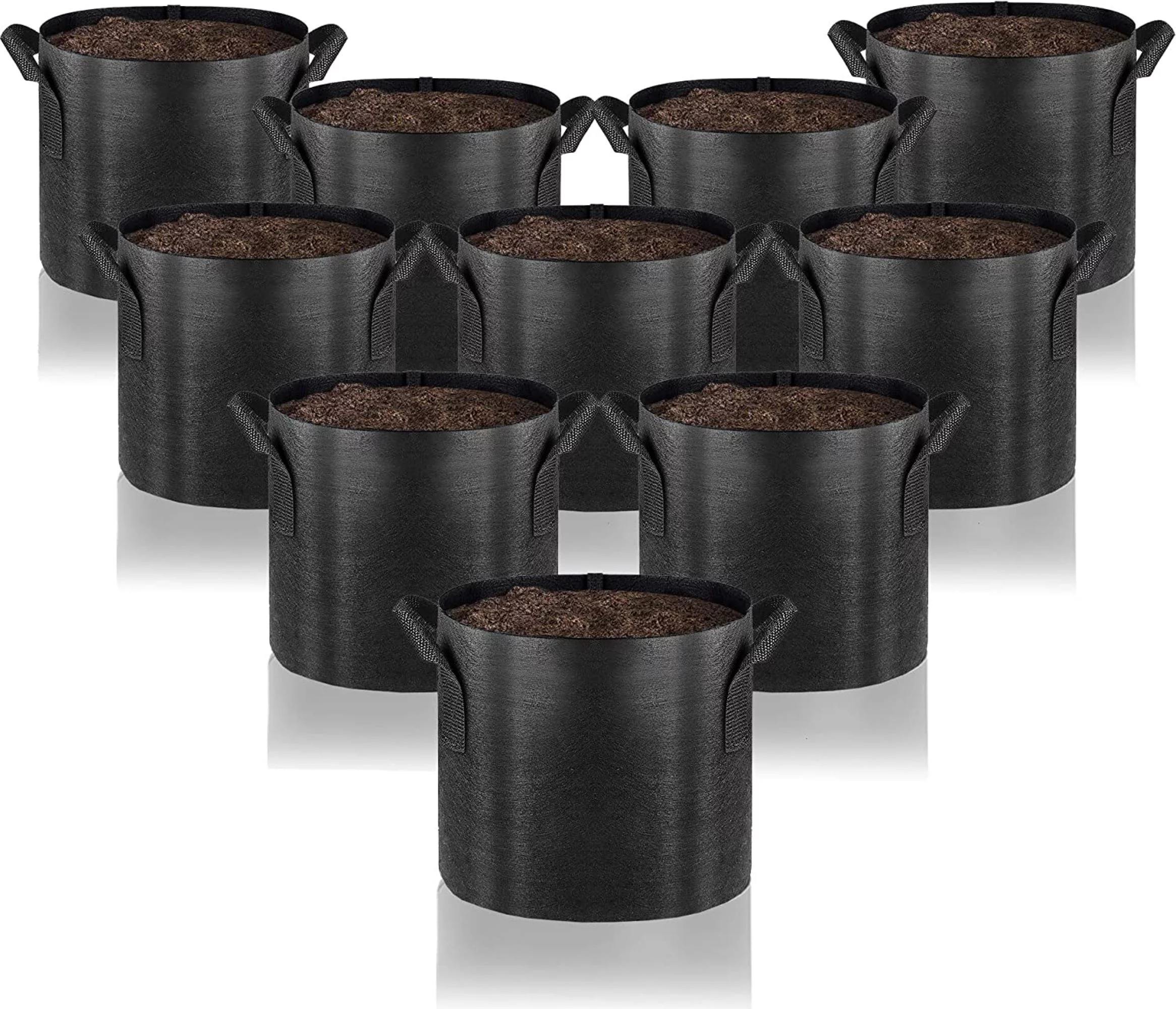 Gardenera 1-Gallon Aeration Grow Bags - Set of 10 Durable Fabric Pots with Handles for Growing Healthy and Vibrant Plants