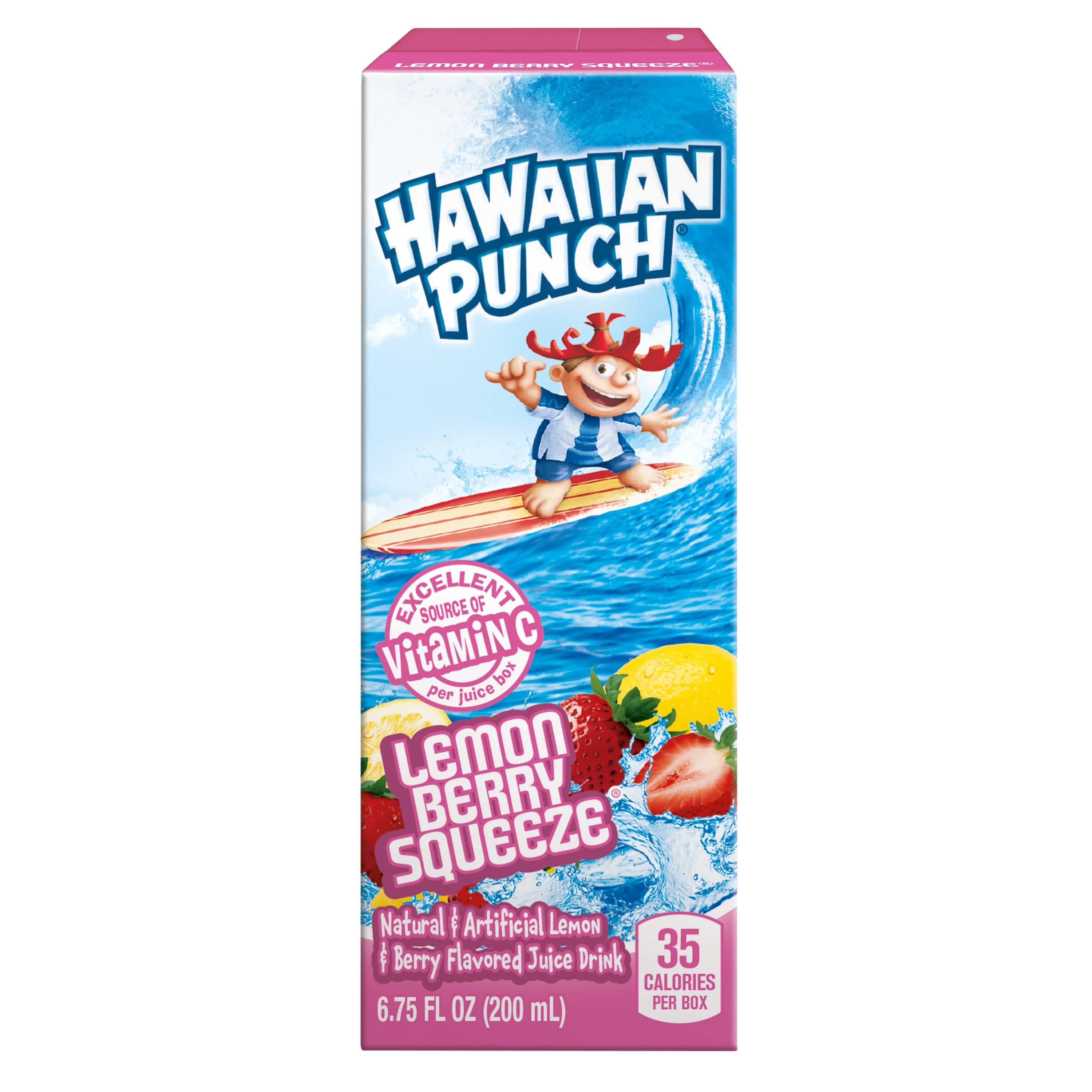 Hawaiian Punch Lemon Berry Squeeze Juice Drink, 6.75 fl oz, 8 Count Boxes