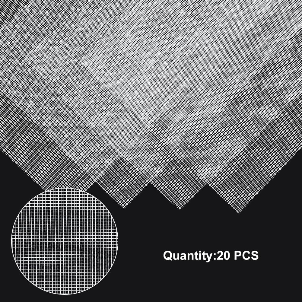 20Pcs Flower Pot Hole Mesh Pad 11.8x7.9 Inch Fiberglass Mesh Planter Mat Drainage Netting DIY Squares Bonsai Pot Bottom Grid Mesh Mat Mesh Hole Screen Prevent Soil Loss Gardening Gift White