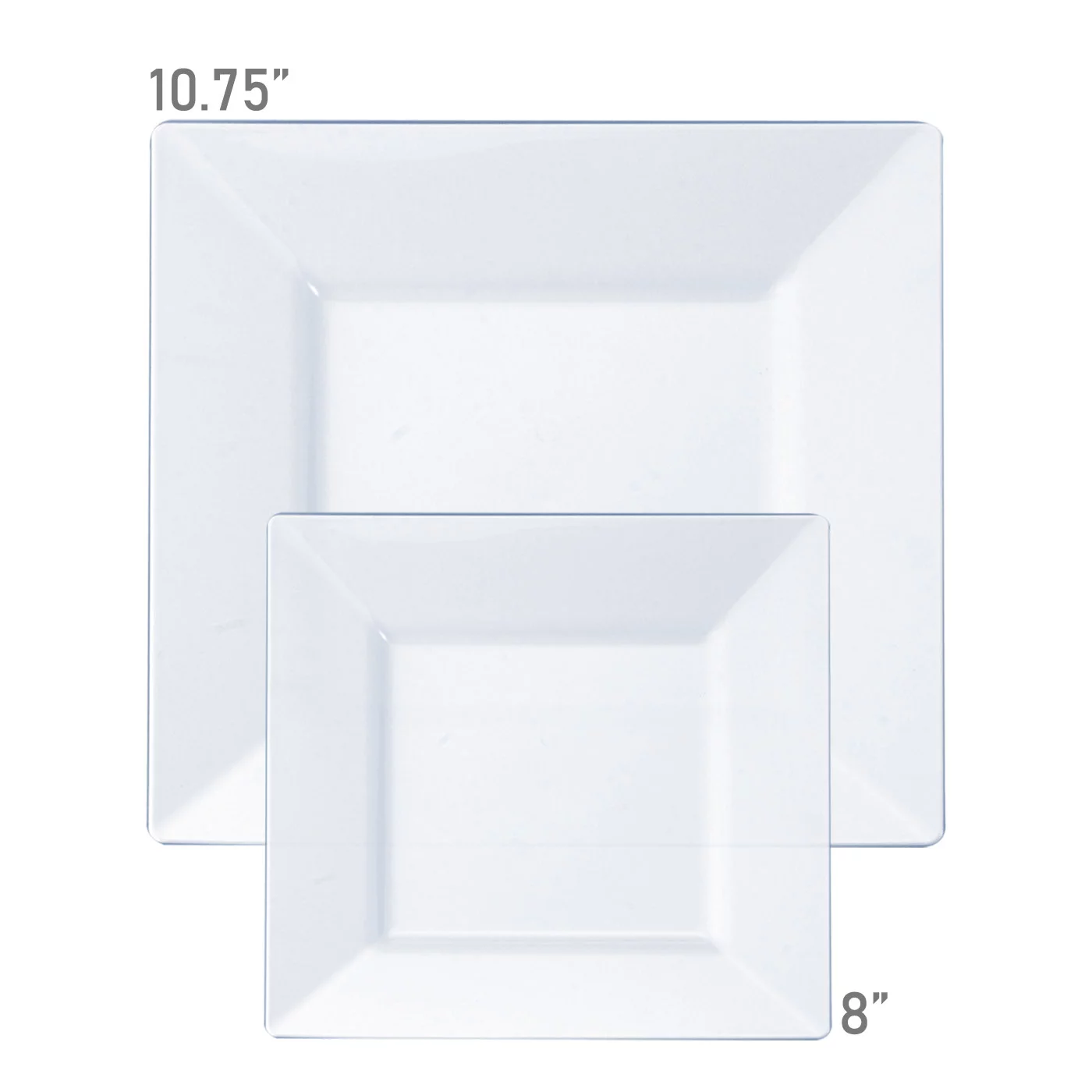 Disposable Plastic Party Dinnerware Set Large Square (60-Person Package)