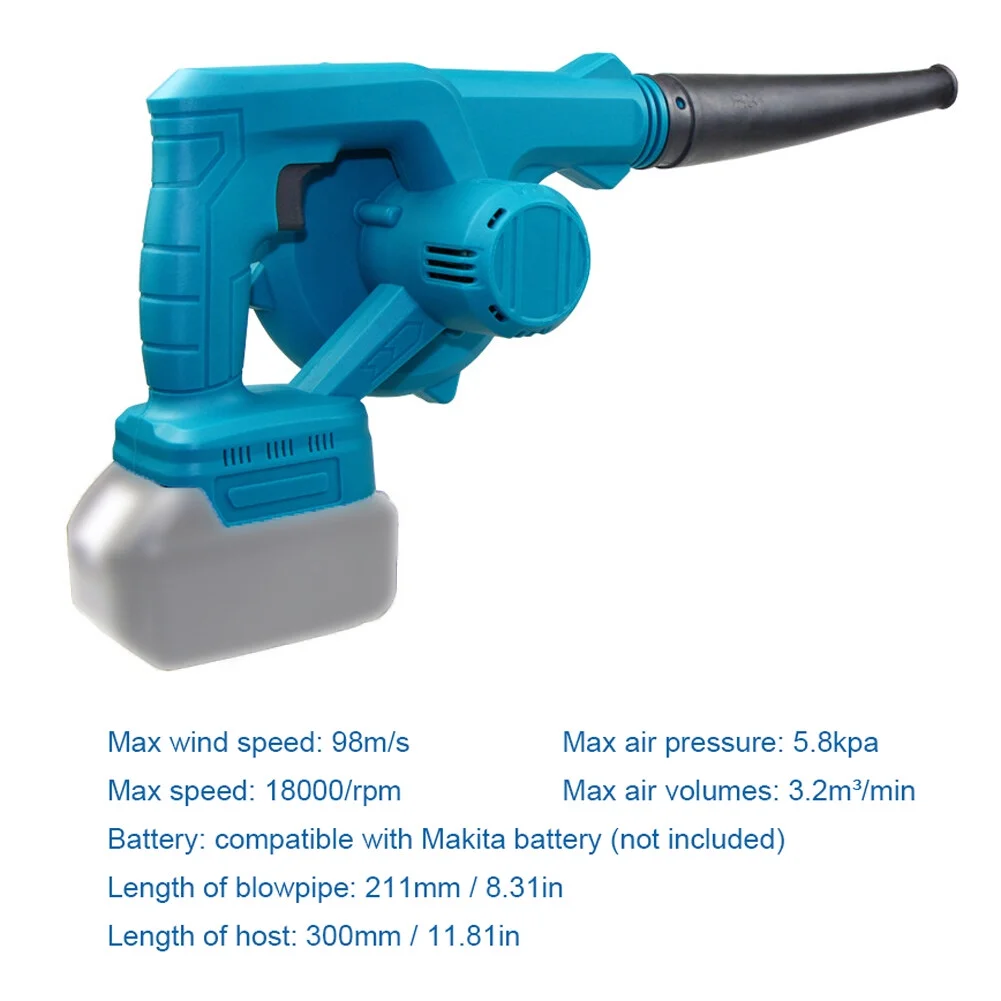 High-Power Electric Blower Strong Wind Leafs Blower Stepless Speed Change Dust Removal Fan Handheld Lithium Battery Power Supplys Home Snow Cleaner Power Tool