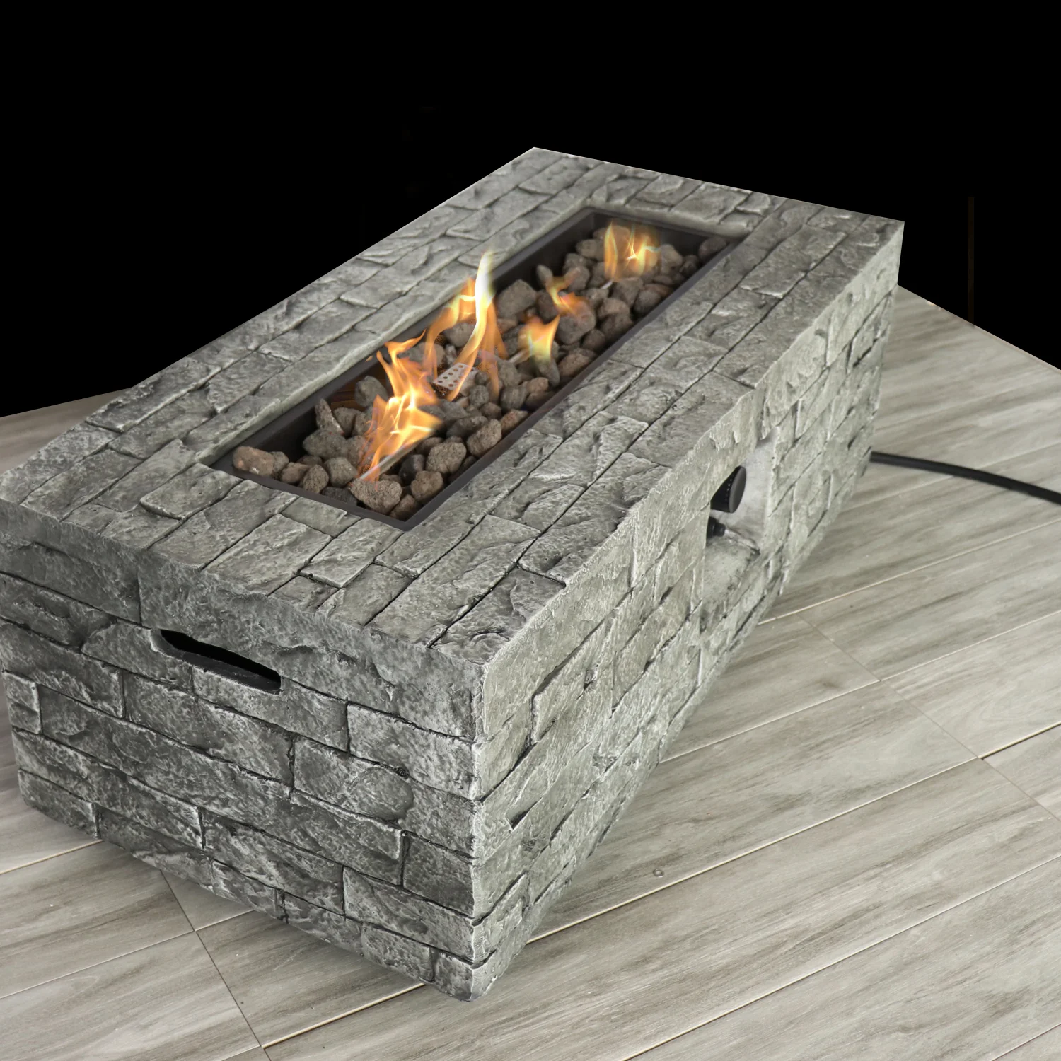 YLtoohoom Rectangle Fireplace Home  [CM-0020](Stone Finish  Size  - 16‘‘ H x 42‘‘ W x 20‘‘ D)