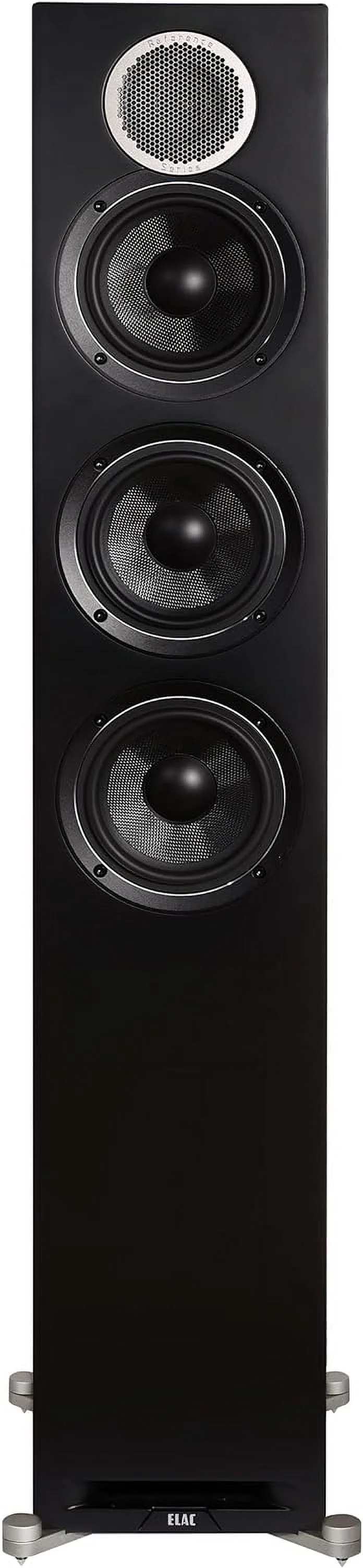 ELAC DFR52-BK Debut Reference Floorstanding Speaker Pair - Black/Walnut with a ELAC DBR62-BK Speaker Pair and a ELAC DCR52-BK Speaker (2019)