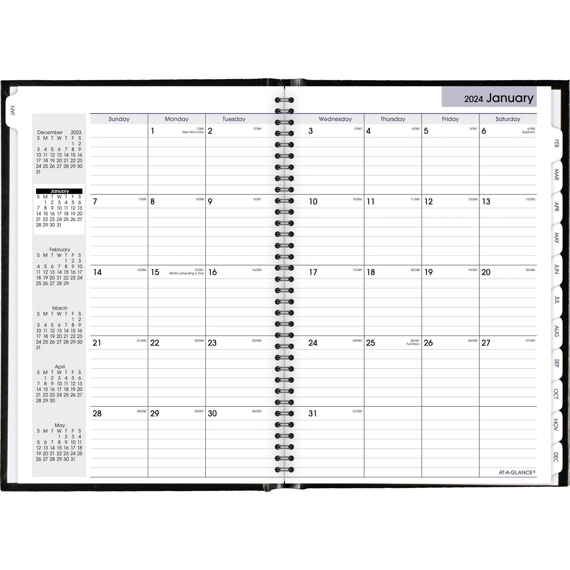 AT-A-GLANCE DayMinder 2024 Monthly Planner Hardcover Black Large 8 x 11 34 -