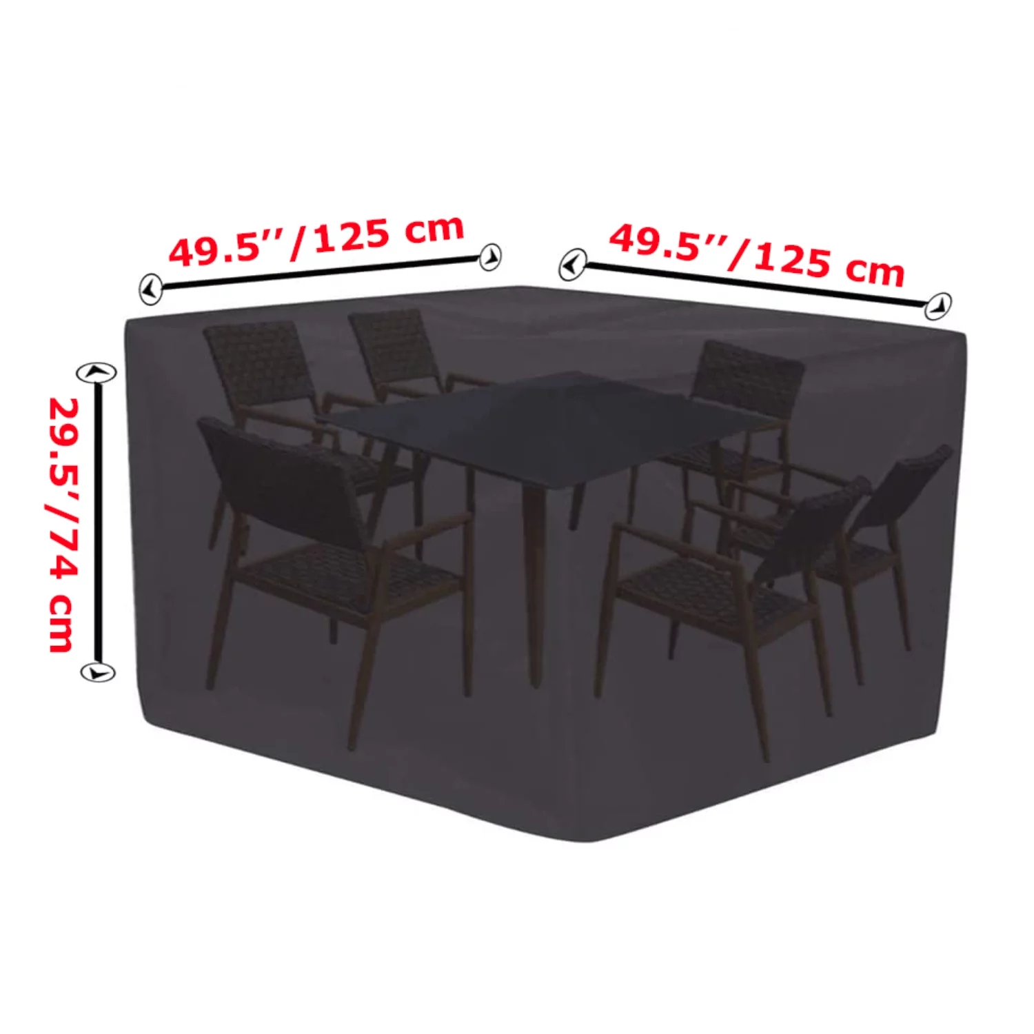 Waterproof Outdoor Square Patio Table Chair Sofa Set Cover, 50