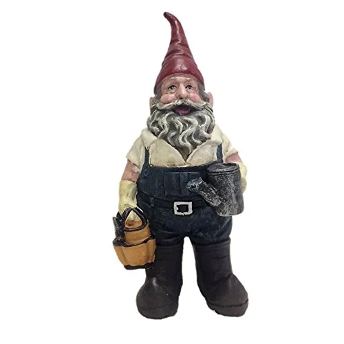 Gardener The Gnome Holding a Watering Can & Garden Tool Bag Home & Garden Figurine Statue 14