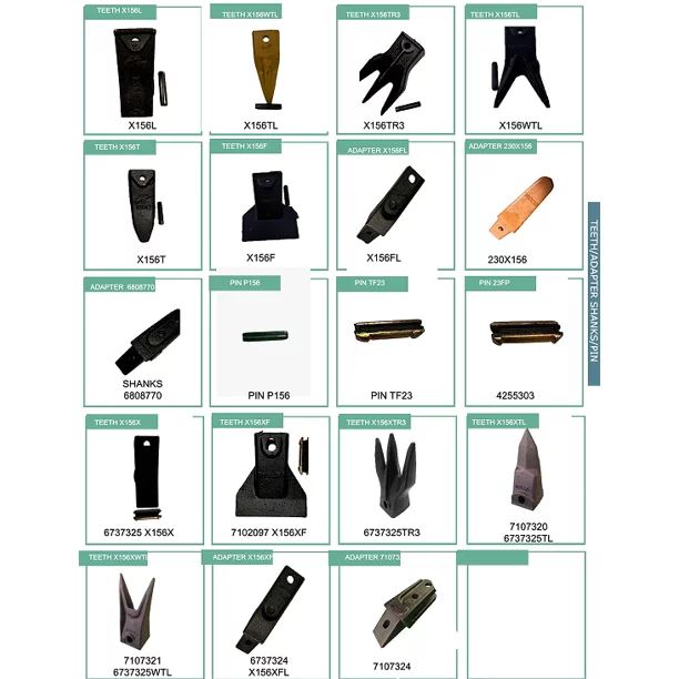 2PK Tiger Rock Bucket Teeth WITH Roll Pins - TX156TL X156TL P156