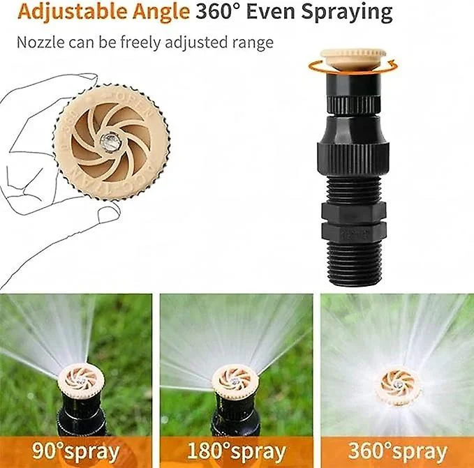 360 Degree Rotating Automatic Irrigation System Garden Lawn Sprinkler Patio, 3 Adjustments And 90-180-360 (2pcs)