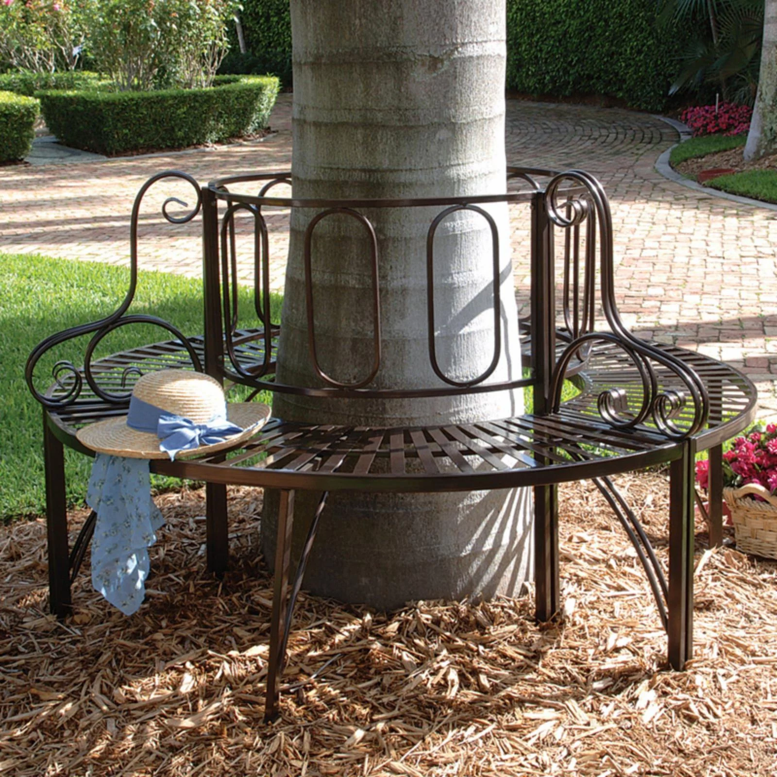 Design Toscano Roundabout Architectural Steel Garden Bench