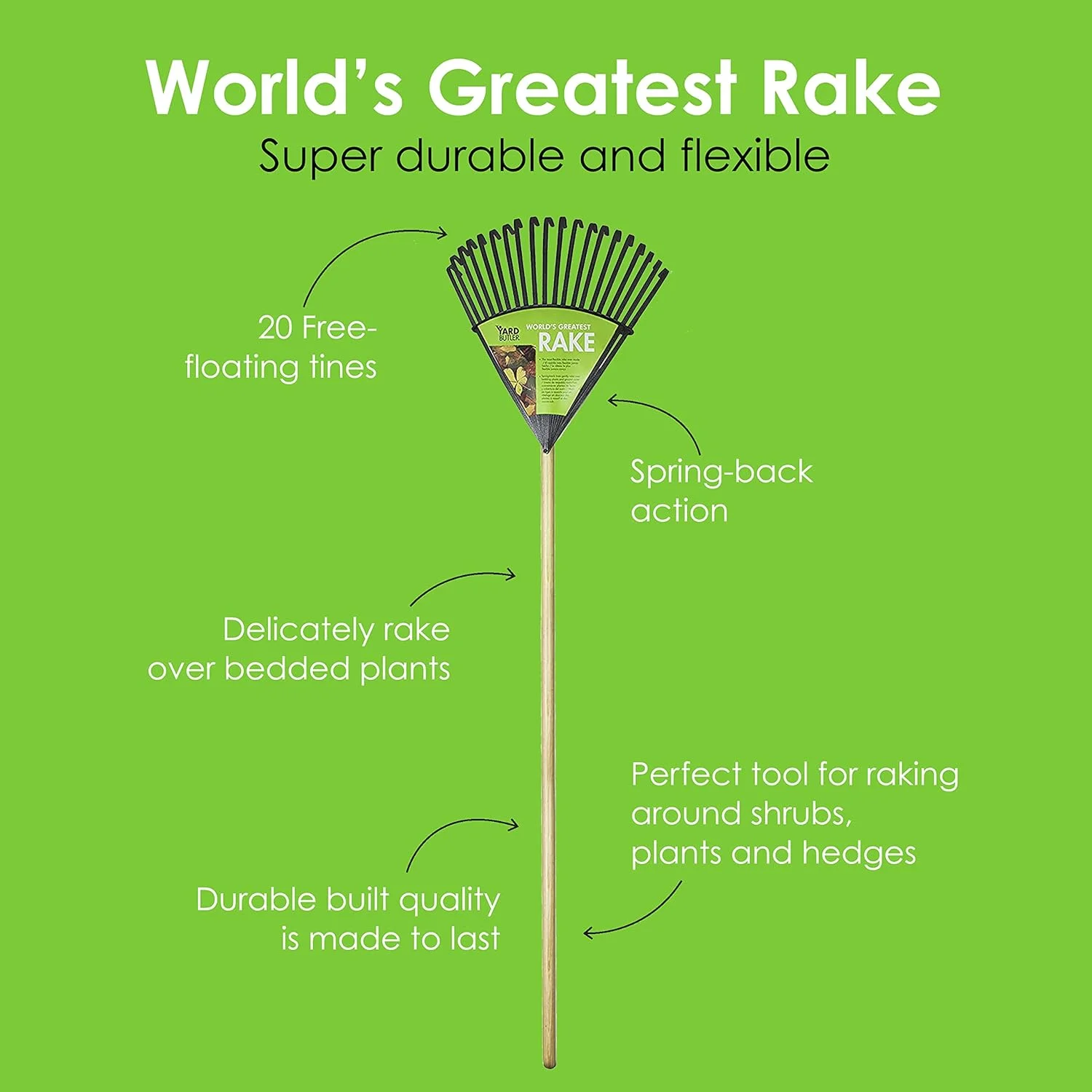 Metal Rake - Small Rake That's Gentle On Plants - Garden Tools For Gardening, Landscaping Tools, Landscape Rake, Tools For Lawn And Garden, Zen Garden Tools