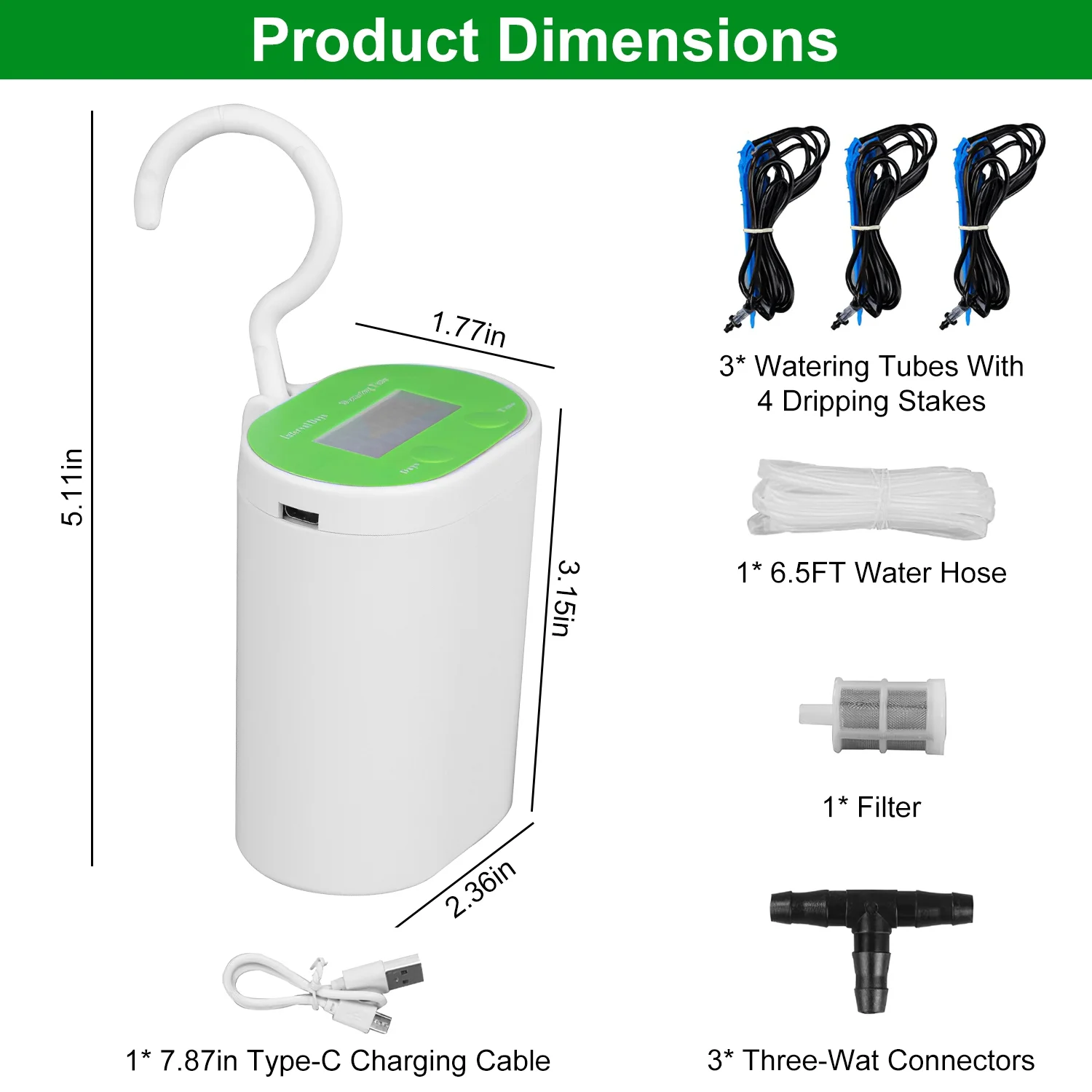 Plant Watering Devices, iMounTEK Automatic Watering System with Led Display and USB Rechargeable, DIY Drip System Suitable for Indoor Potted Plants