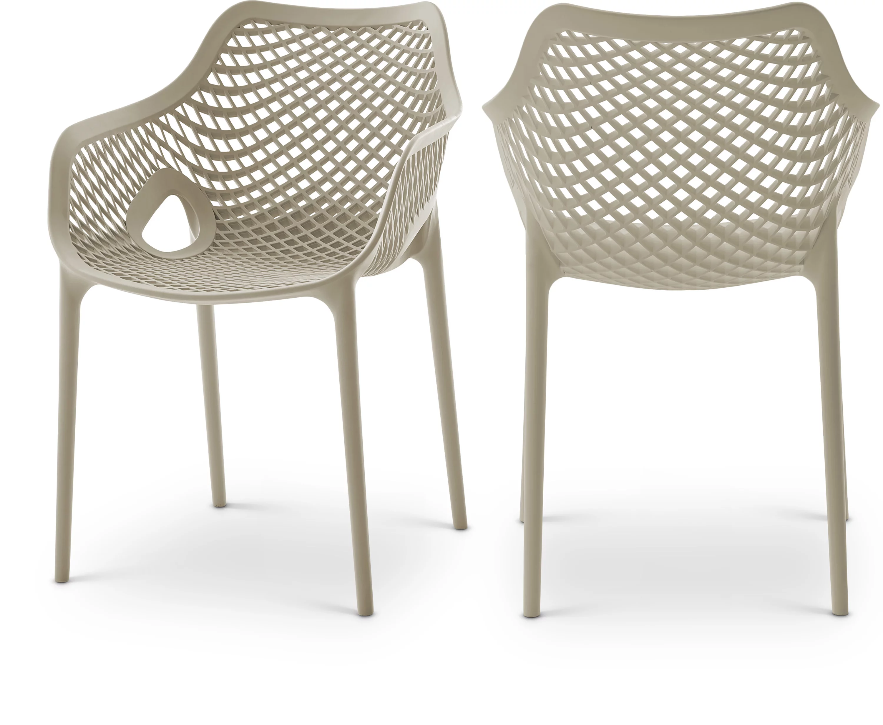 Meridian Furniture Mykonos Taupe Outdoor Patio Dining Chair (Set of 4)