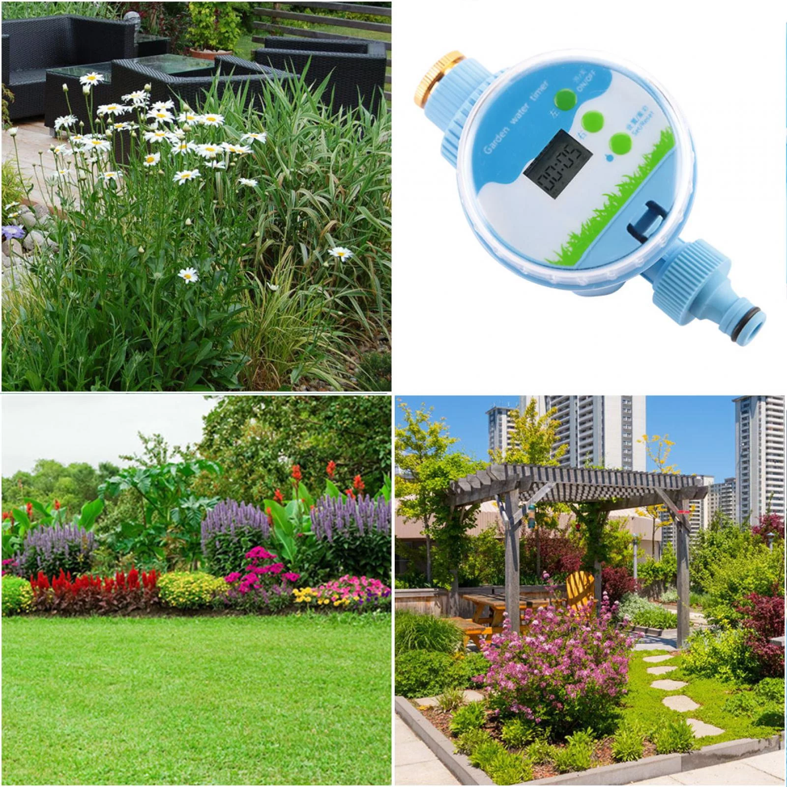 ZPSHYD Garden Irrigation Timer, Electronic 360° Rotating Automatic Garden Irrigation Timer Intelligent Flowers Watering Control