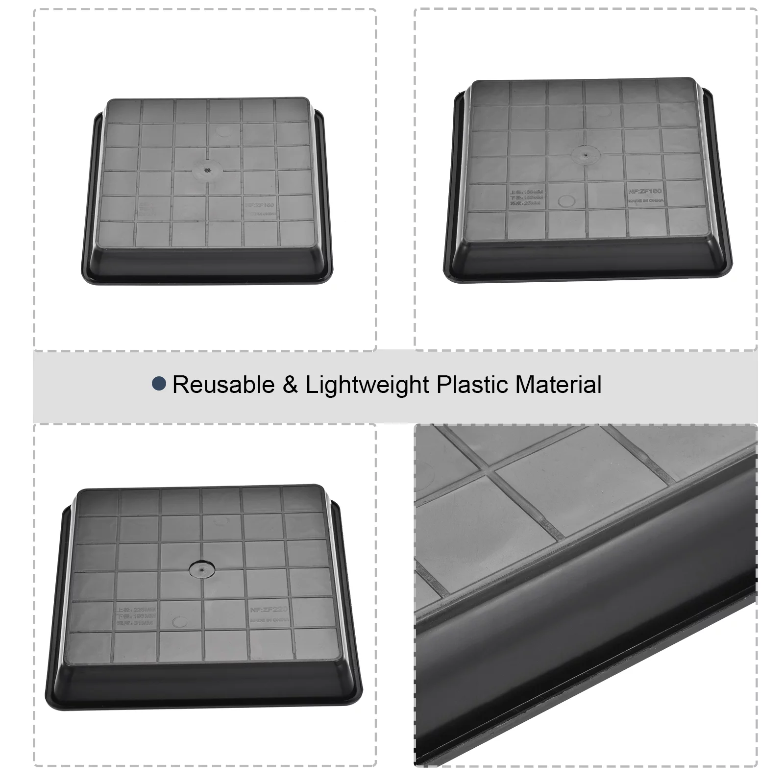 Unique Bargains Plastic Square Plant Pot Saucer Flower Drip Tray