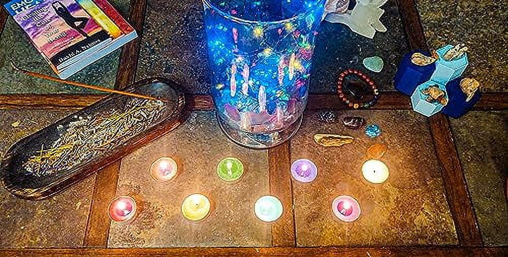 Chakra Scented Tealight Candles - Colored and Scented - 2 Sets of 8, 16 Total - Tea Lights for Home Decor, Relaxation, Meditation - 7 Chakras + Soul Star: 56 + Hrs Total Burn